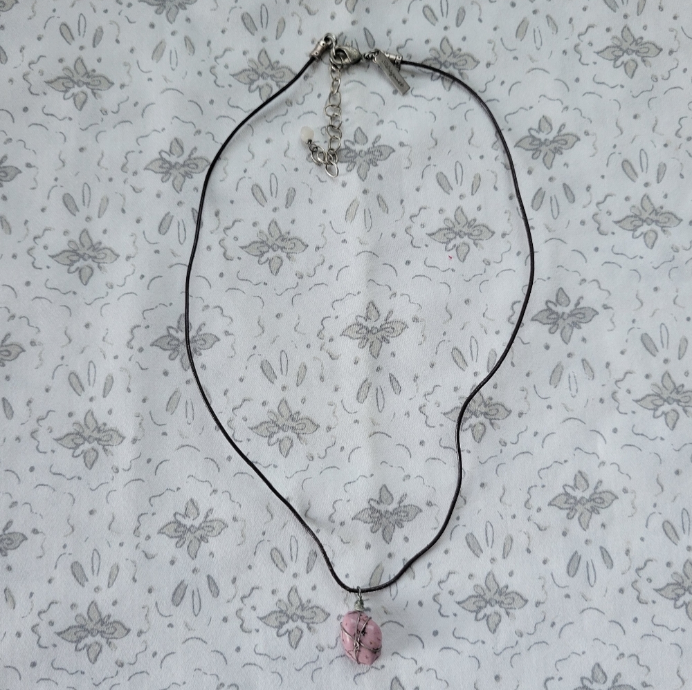 Life Is Good Pink Rhodonite Necklace